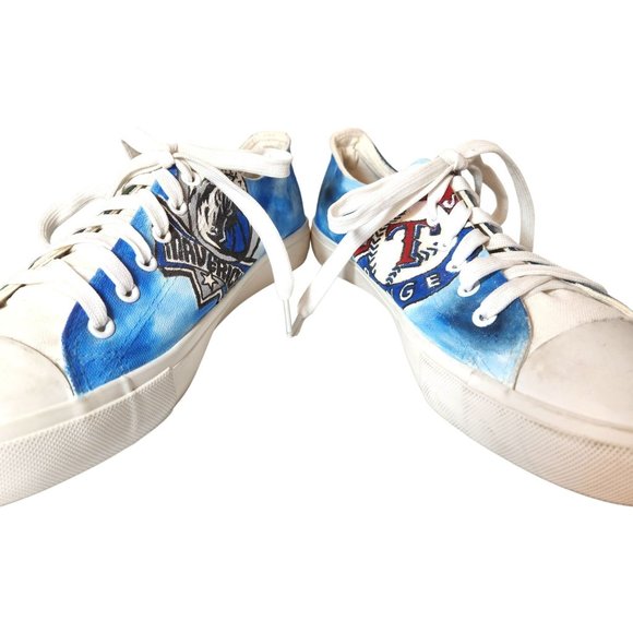 DALLAS MAVS Texas Rangers DALLAS COWBOYS Dallas Stars Custom Sneakers OOAK - Picture 10 of 15